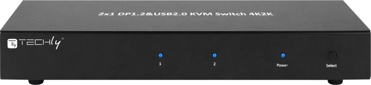 IC INTRACOM techly 2-Port DisplayPort1.2 Dual-Monitor KVM Switch