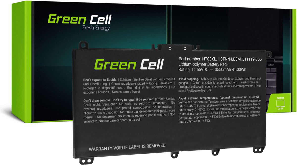 Green Cell HP163 Laptop battery (Alternative to: HP HT03XL)