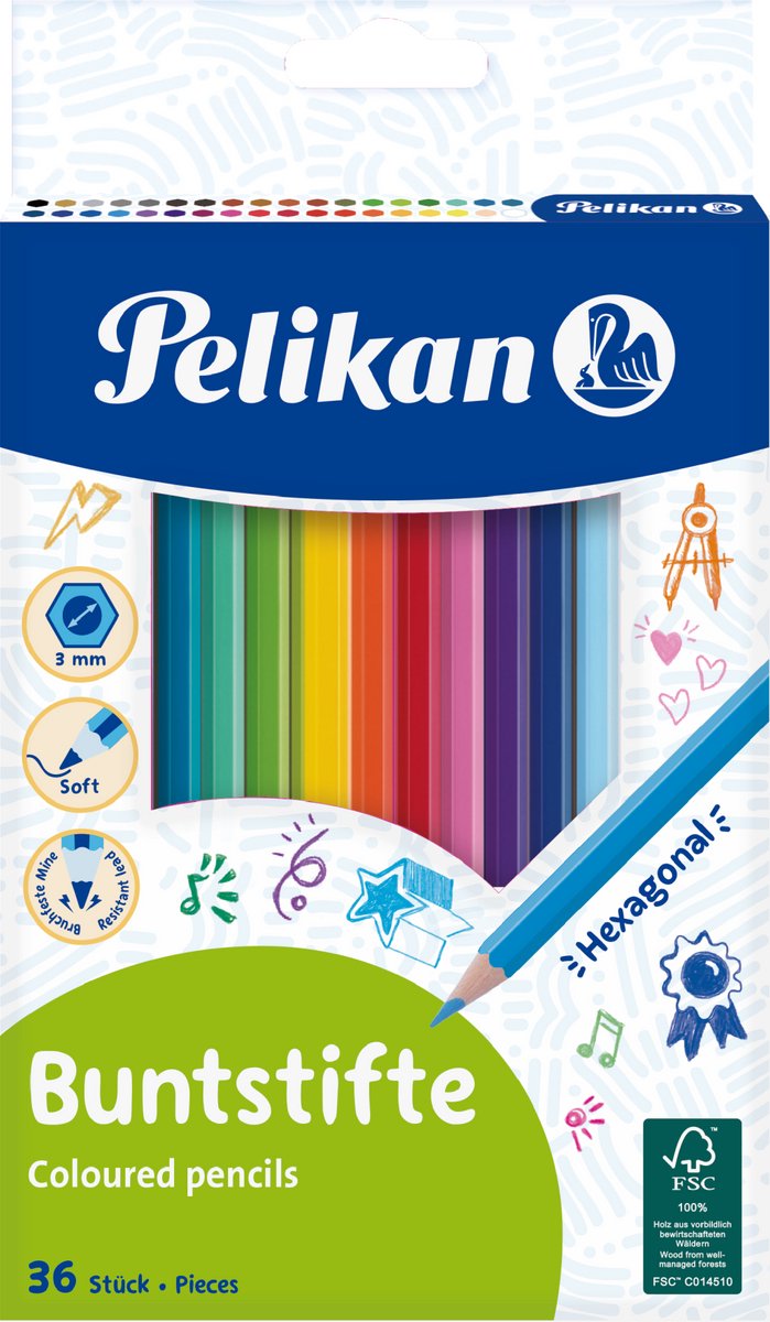 Pelikan Farveblyanter, 36 stk.