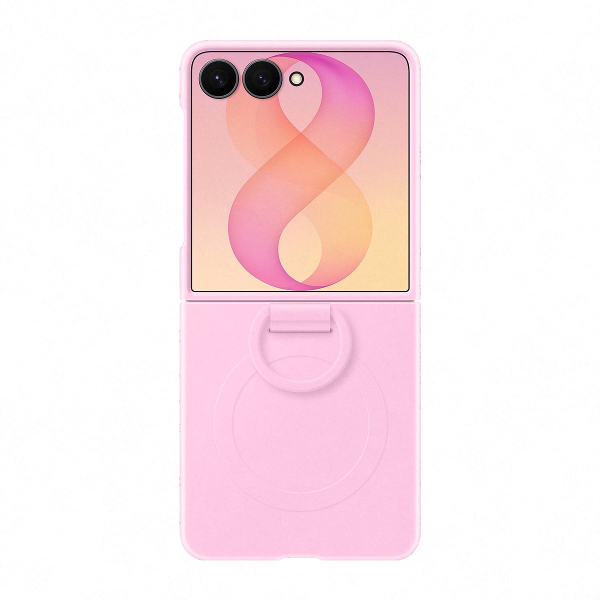 Samsung Galaxy Z Flip8 Silicone Ring Magnet Case - Pink