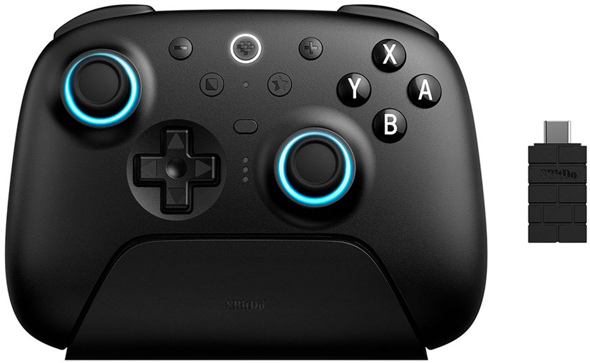 8BitDo Ultimate 2 Bluetooth - TMR - RGB - Black - Nintendo Switch 1 & 2 - Wireless Controller - PC
