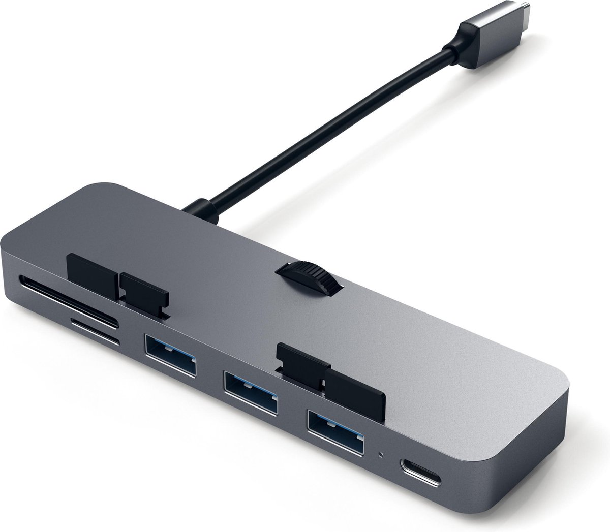 Satechi Aluminum Type-C Clamp Hub Pro - hub - 4 porte USB hub - 4 ports - Grå