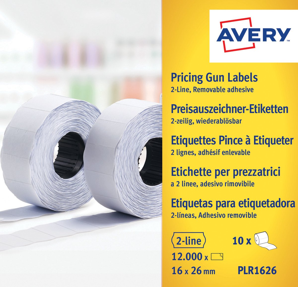 Avery Aftagelige prisetiketter, 26x16mm
