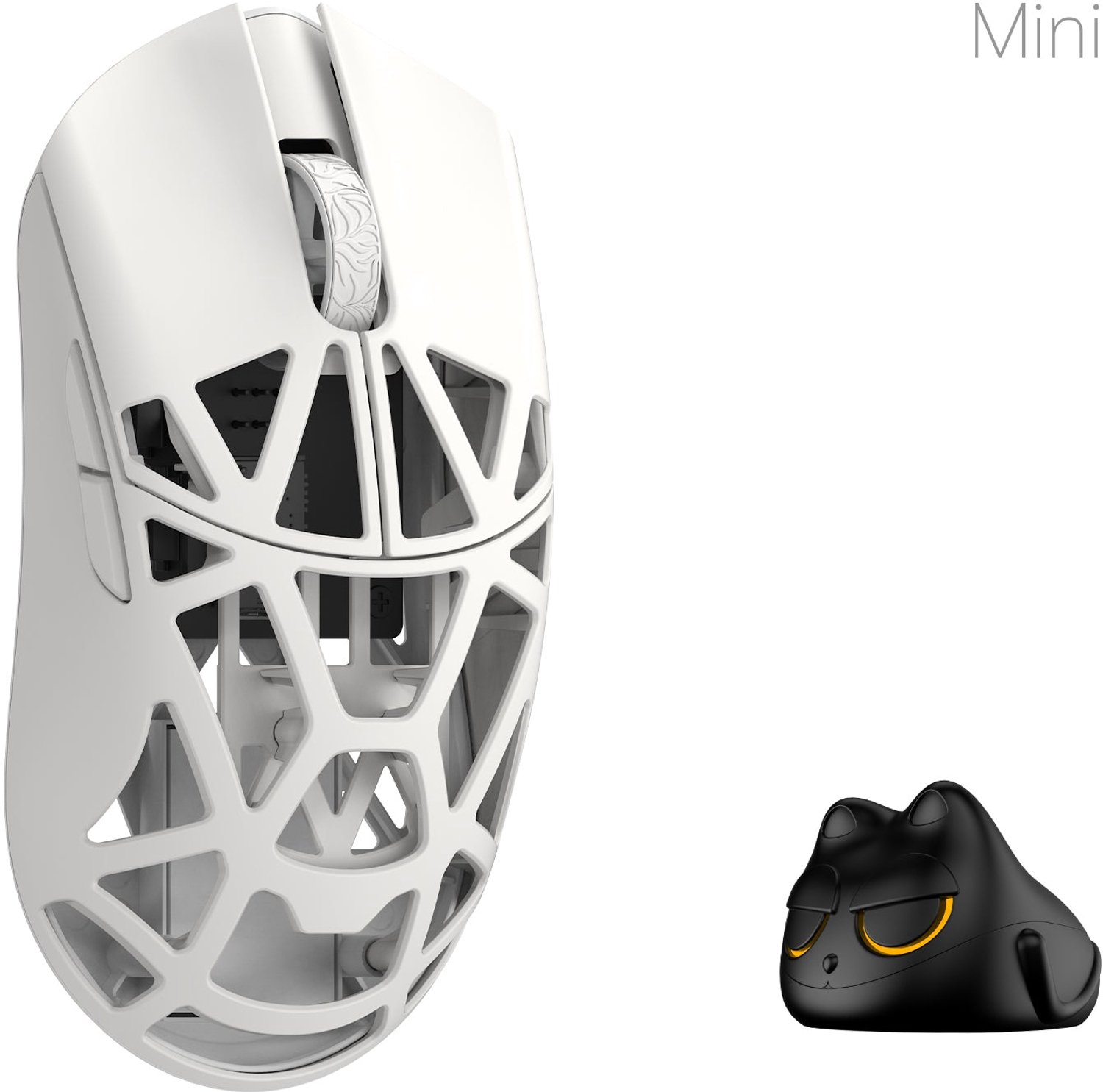 WLMouse Beast X Mini Pro (Solid Side + Omron) / Wireless 8K / Magnesium - Gaming Mus - Optisk - 5 knapper - Hvid