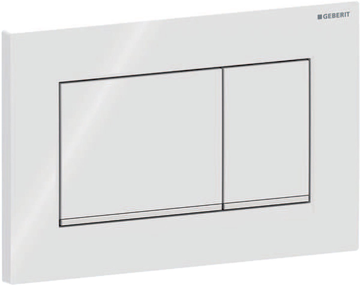 Geberit betjeningsplade sigma20 hvid/blankkrom/hvid