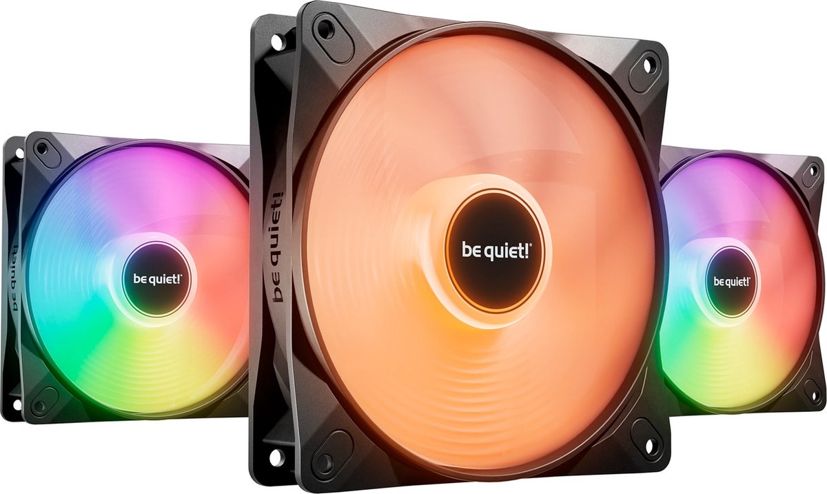 be quiet! LIGHT WINGS LX 120 (3-pack) - Kabinet køler - 120mm - Sort med RGB LED lys - 25 dBA