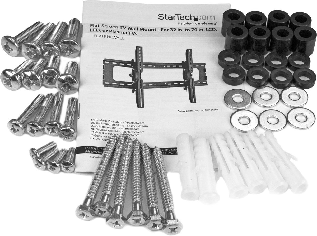 StarTech.com Flat-Screen TV Wall Mount - For 32" to 70" LCD LED or Plasma TV - Maks 75 kg - Maks størrelse 75"