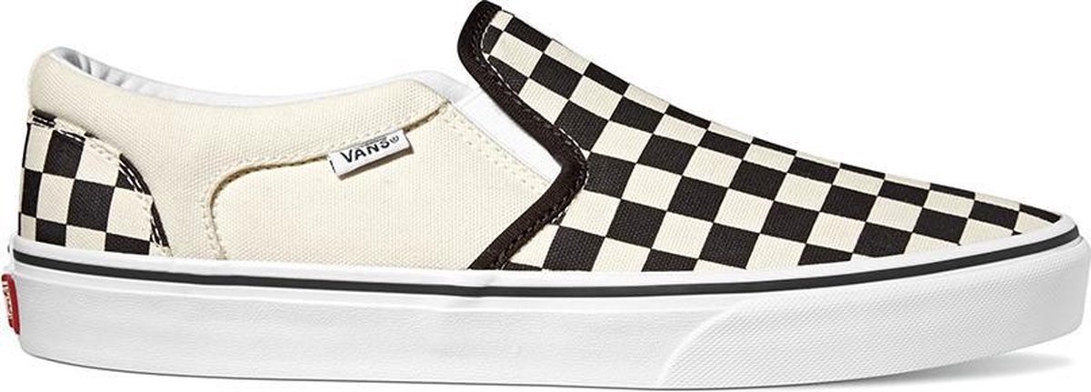 Vans Asher Schachbrettmuster Unisex Sneaker Creme Schwarz Natur VN000SEQIPD 45 gray