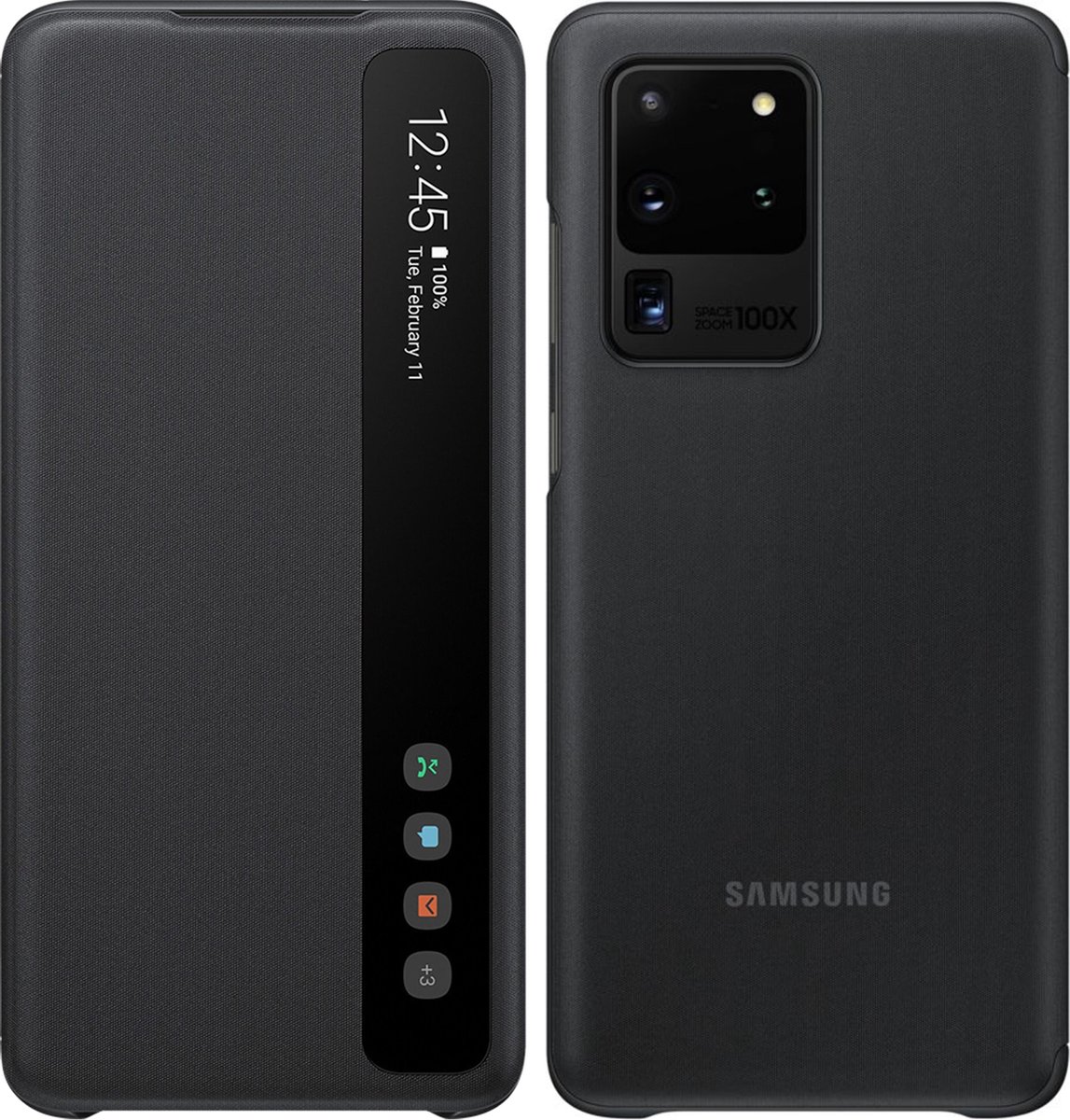Samsung Clear View Cover Handy Stoßstange faltbar schwarz schwarz