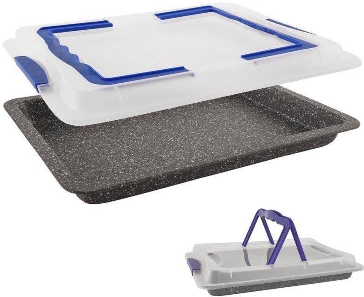 Granit-Backform mit Deckel GRANDE 43x29x7 cm