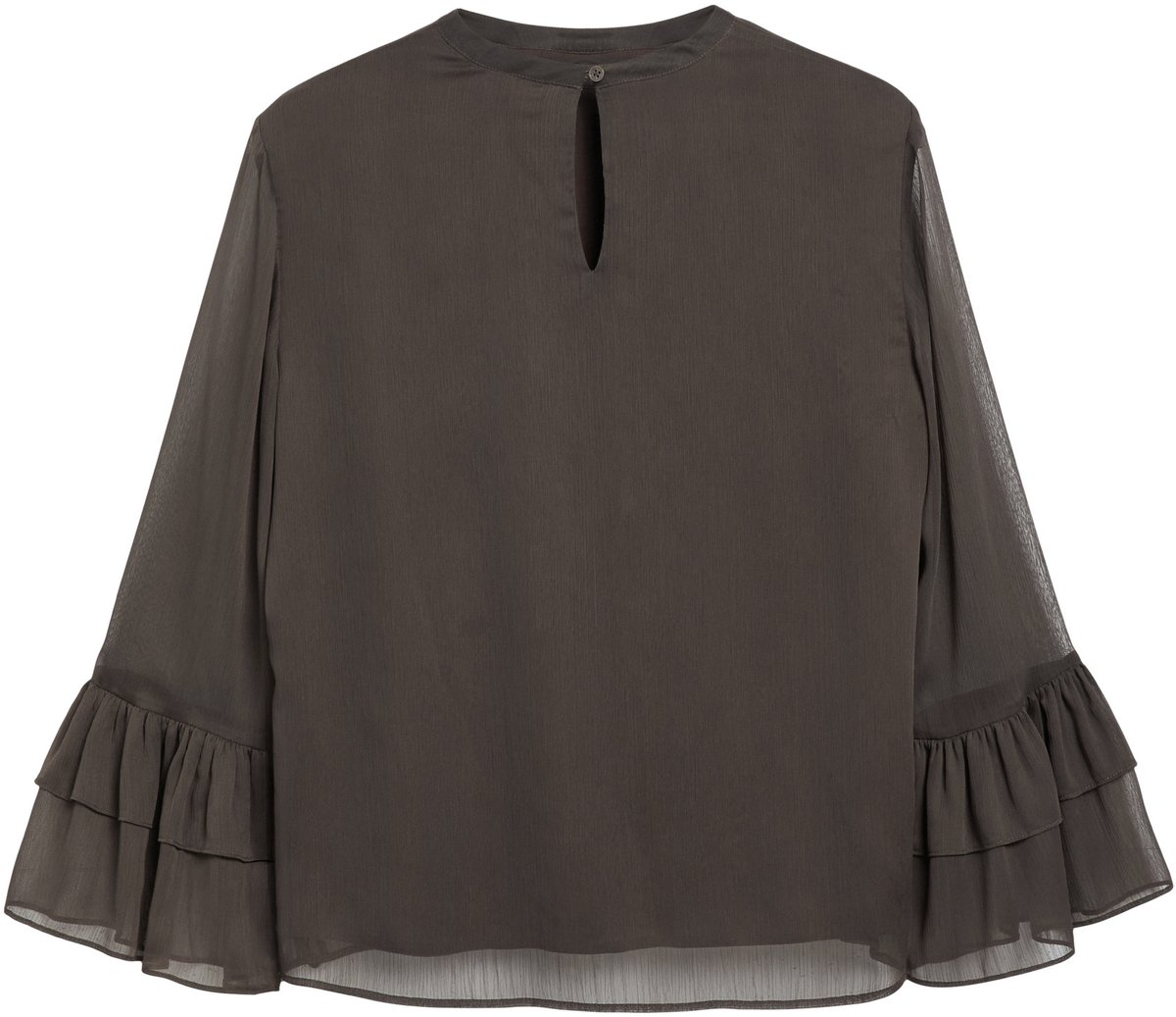 Strukturierte Chiffonbluse mit Volantärmeln für Damen COMMA