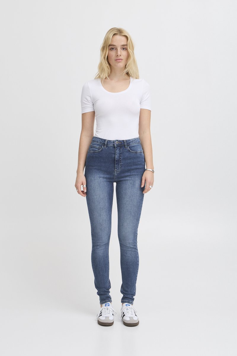 Hoch taillierte Slim-Jeans für Damen Ichi Twiggy