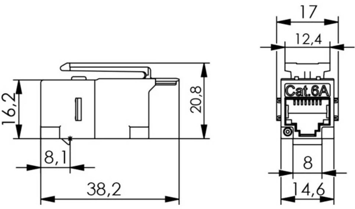 Telegärtner 100023227 AMJ kobling Keystone CAT 6A 1 stk