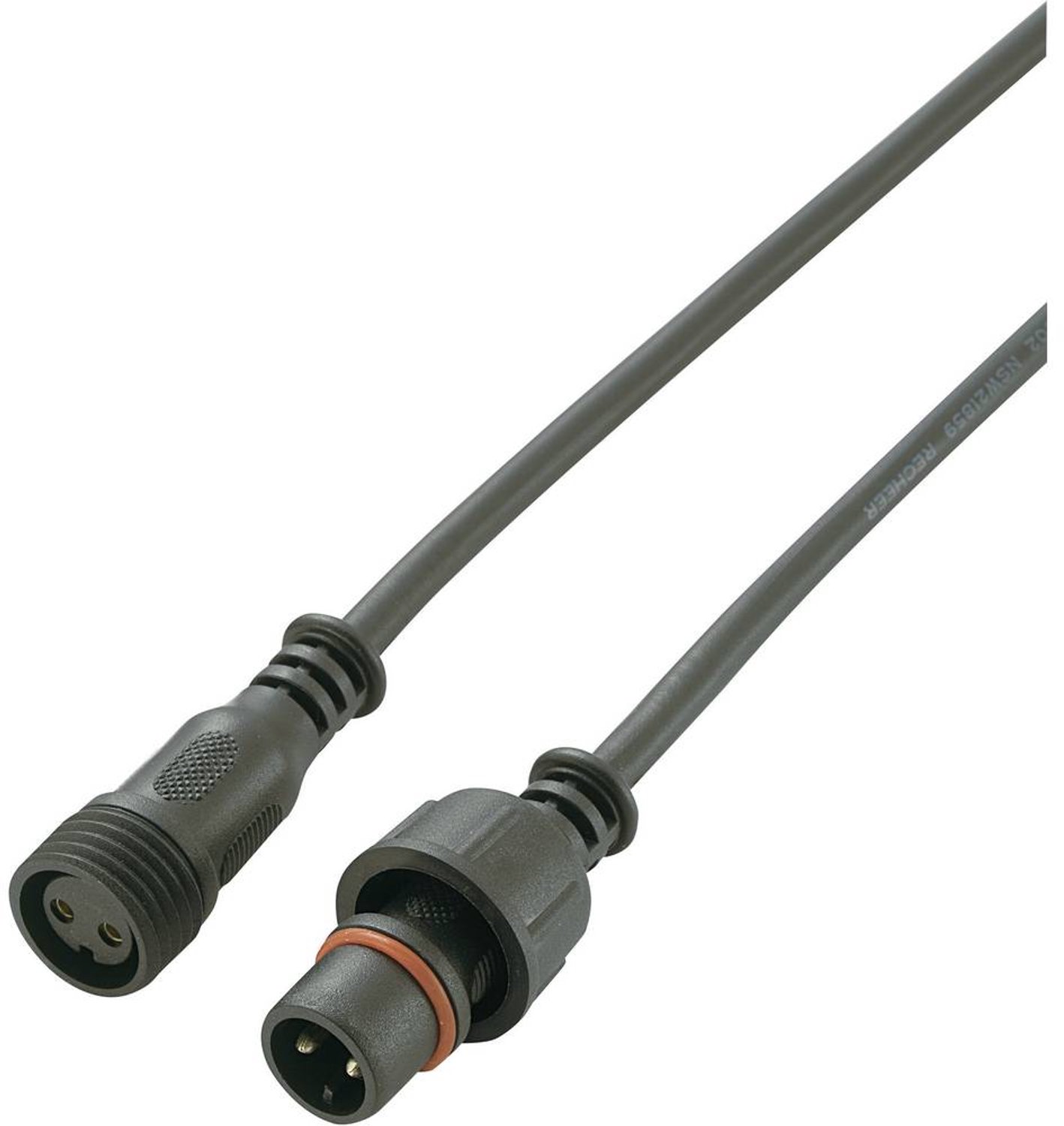 TRU COMPONENTS 1572446 Rundstik konfektioneret Stik, lige, Tilslutning, lige Samlet poltal: 2 1 stk