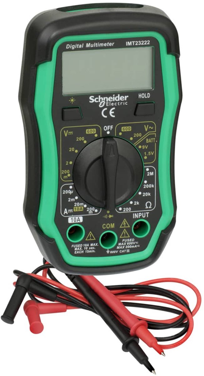 Schneider Electric IMT23222 Hånd-multimeter digital inkl. testkabel CAT III 600 V