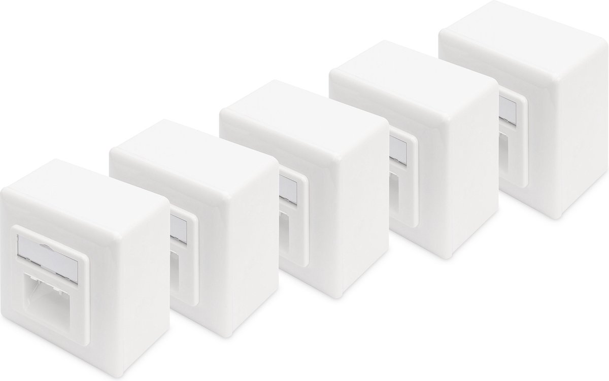 Digitus DN-9006/B5-N Netværksstikdåse Overflademonteret CAT 6 2 porte Klar hvid