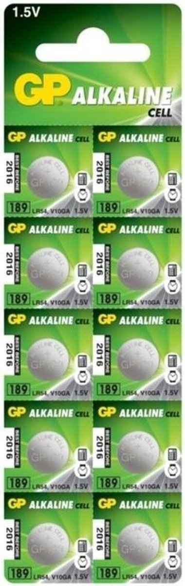 LR 54 Knapcellebatteri Alkali-mangan 1.5 V GP GP189ASTD519C10 10 stk