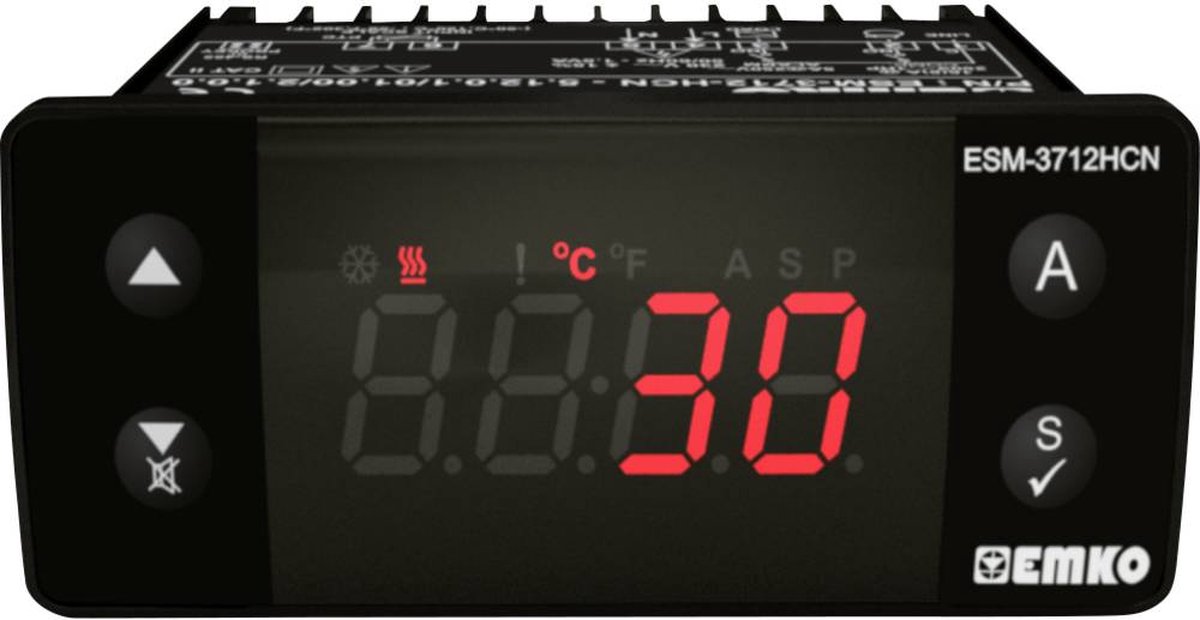 Emko ESM-3712-HCN.5.05.0.1/01.00/2.0.0.0 2-punkts-regulering Temperaturregulator J 0 til 800 °C Relæ 16 A, Relæ 5 A (L x B x H) 65 x 76 x 35 mm
