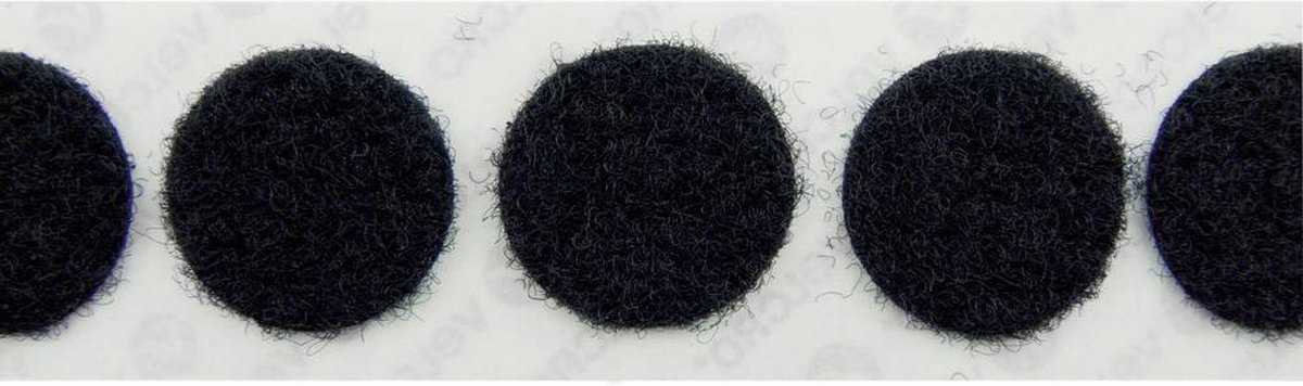VELCRO® E20102233011425 Burrebåndpunkter til fastlimning Loop (Ø) 22 mm Sort 1000 stk