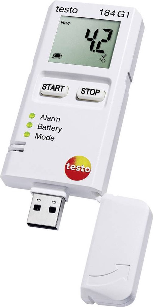 testo 0572 1846 184 G1 Multi-datalogger Mål Temperatur, Luftfugtighed, Vibration/acceleration -20 til +70 °C 0 til 100 % rF 0 til 10 G PDF-funktion