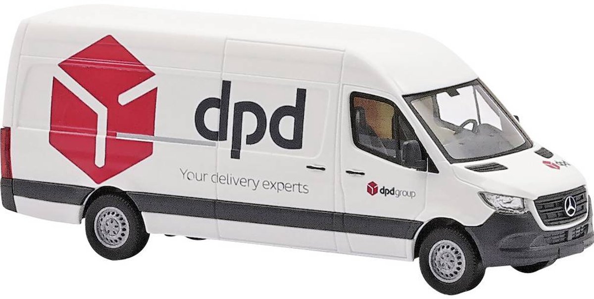 Busch 52634 H0 Personbil model Mercedes Benz Sprinter lang akselafstand, DPD