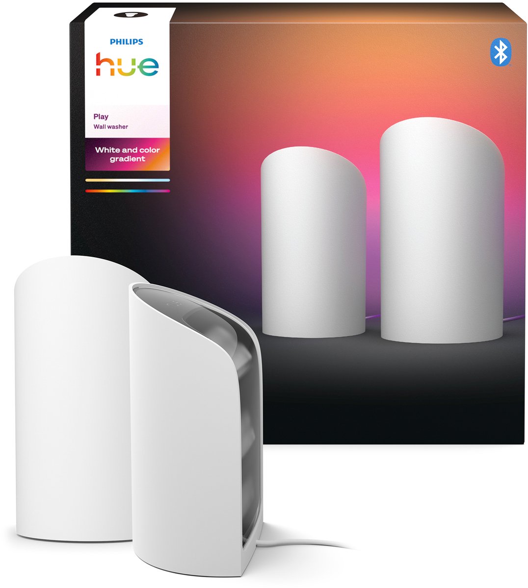 Philips Hue Bordlampe 8720169385931 Philips Hue Play Wallwasher, Doppelpack, weiß LED 20 W