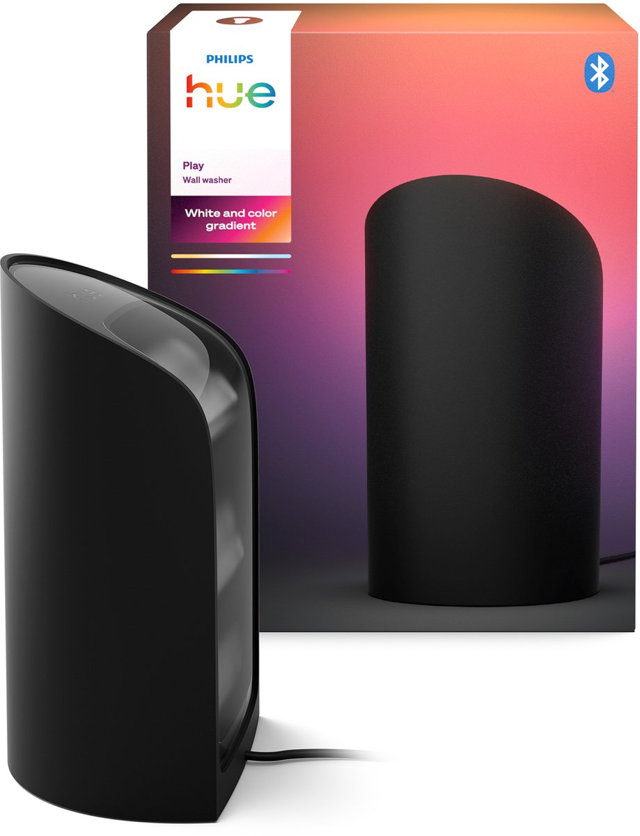 Philips Hue Bordlampe, Vægbelysning 8720169339712 Philips Hue Play Wallwasher, schwarz LED 20 W