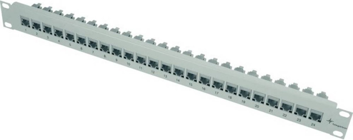 Telegärtner 100007007 24 porte Netværk-patchpanel 483 mm (19) CAT 6A 1 U Gråhvid (RAL 7035) med stik