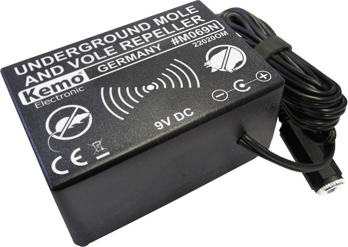 Kemo Underground Repeller Markmusskræmsel; Funktionstype Vibration Virkningsområde 1000 m² 1 stk