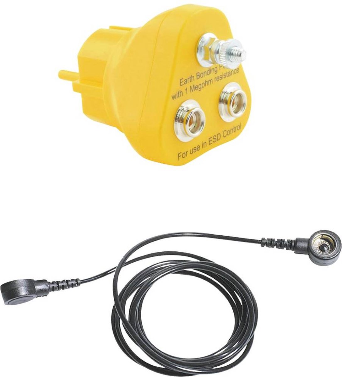 BERNSTEIN Tools for Electronics ESD-jordingskabel Gul, Sort