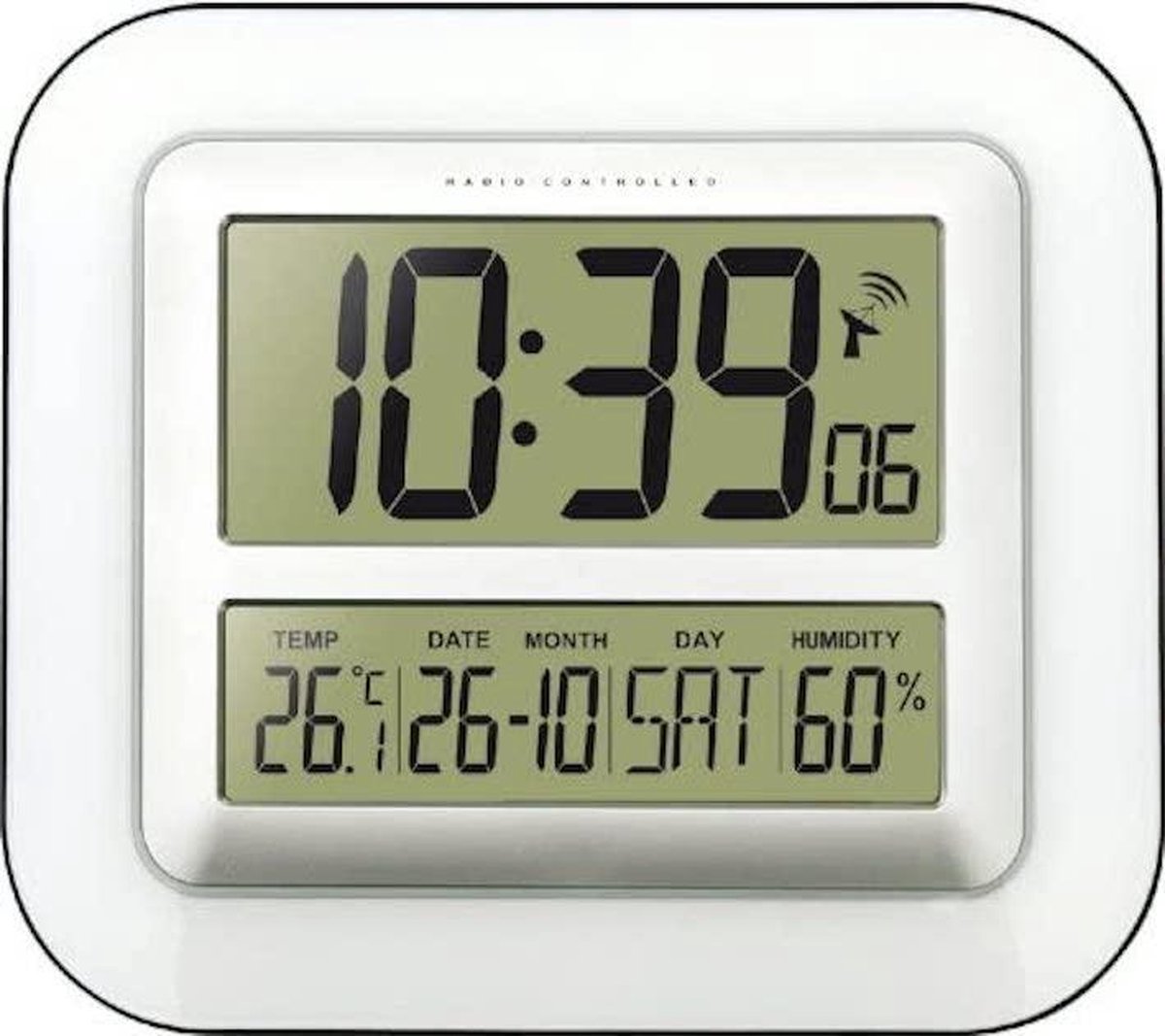 Techno Line WS 8006 Radio Vægur 28 cm x 24.5 cm x 3.2 cm Hvid