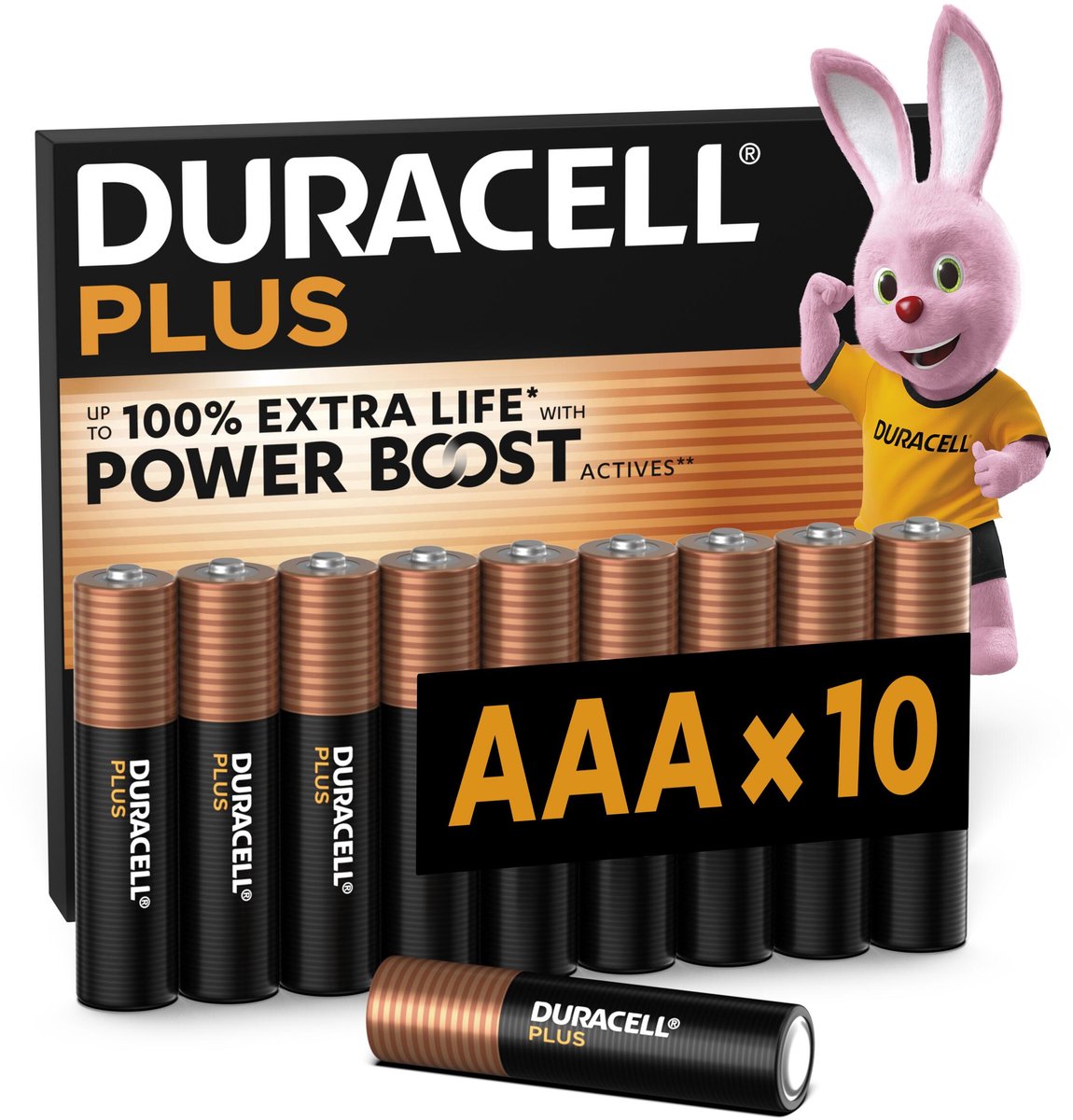 Duracell AAA-batteri Plus Power Boost Alkali-mangan 1.5 V 10 stk