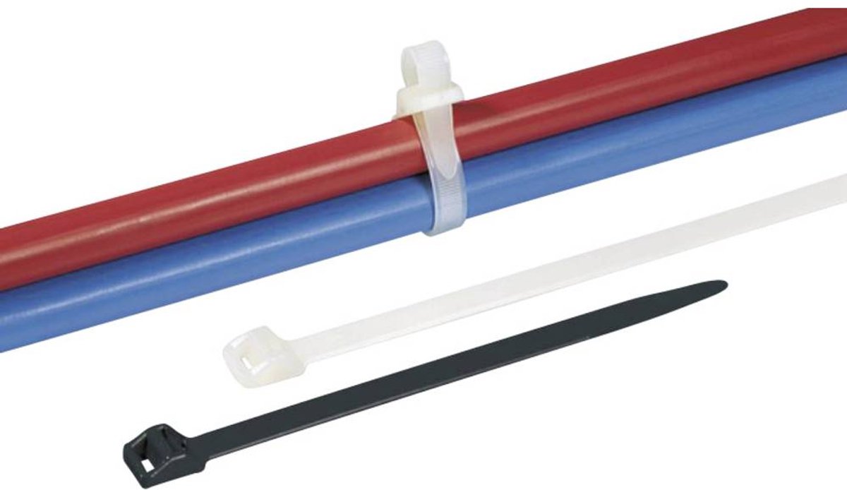 HellermannTyton 111-70110 RLT150-N66-BK-L1 Kabelbinder 770 mm 8.90 mm Sort Oplukkelig, Varmestabiliseret 50 stk