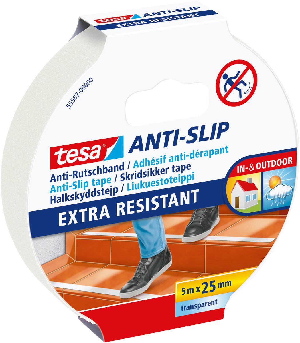 tesa 55587-00000-11 Skridsikker tape Transparent (L x B) 5 m x 25 mm 1 stk