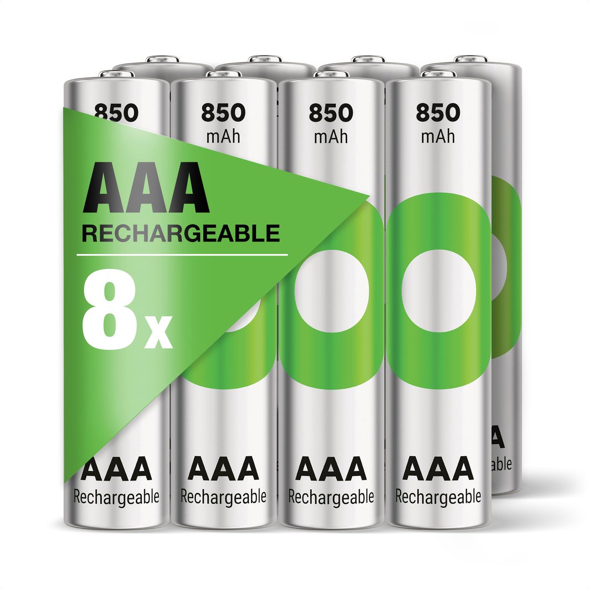 GP Genopladeligt AAA-batteri ReCyko NiMH 850 mAh 1.2 V 8 stk