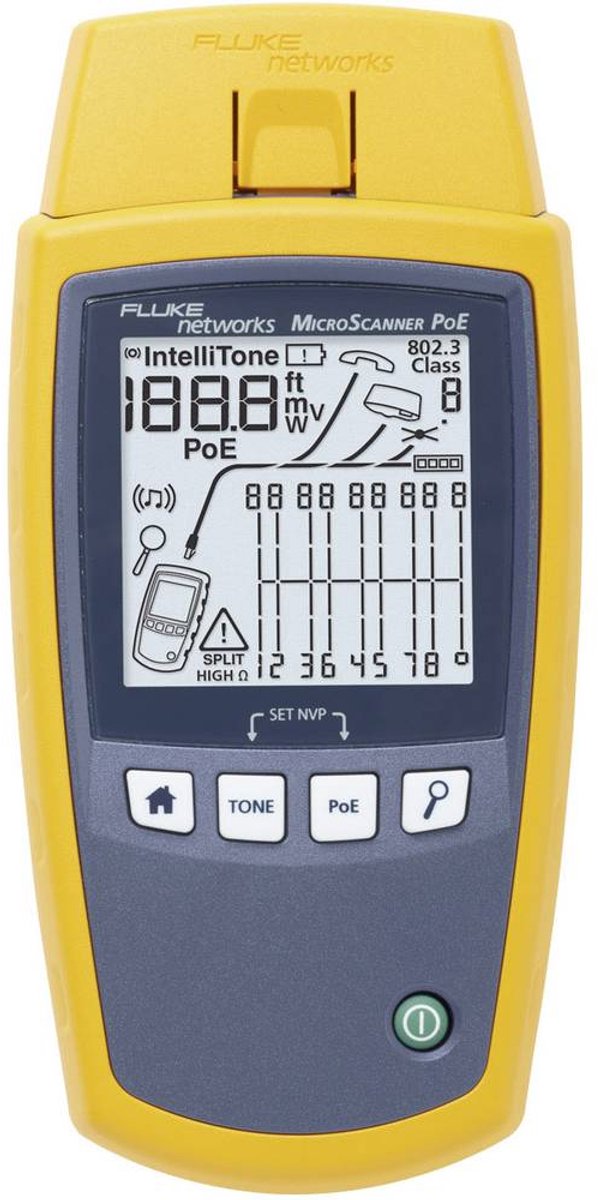 Kabelsøger Set: MS-POE + MT-8200-63A Fluke Networks MicroScanner™ POE + IntelliTone 200 Probe Audio/video , Netværk , Telekommunikation