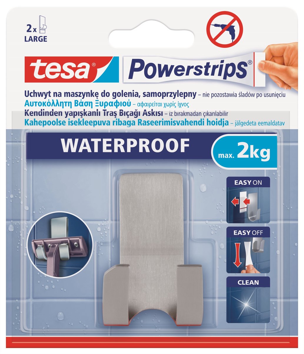 tesa POWERSTRIPS® tesa Powerstrips Vandtæt Razor Holder Metal