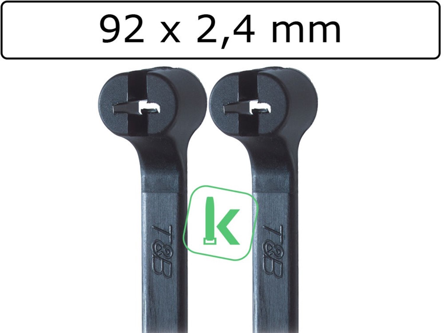 ABB TY523MXR TY523MXR Kabelbinder 92 mm 2.40 mm Sort Med metaltap 100 stk