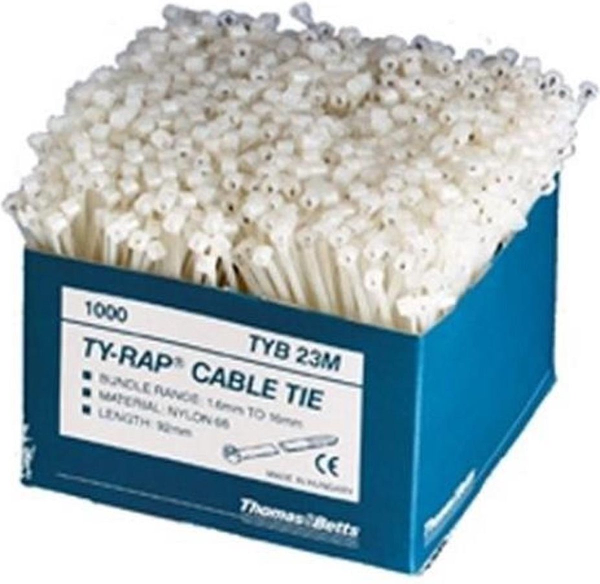 ABB TYB25M TYB25M Kabelbinder 186 mm 4.80 mm Natur Med metaltap 1000 stk