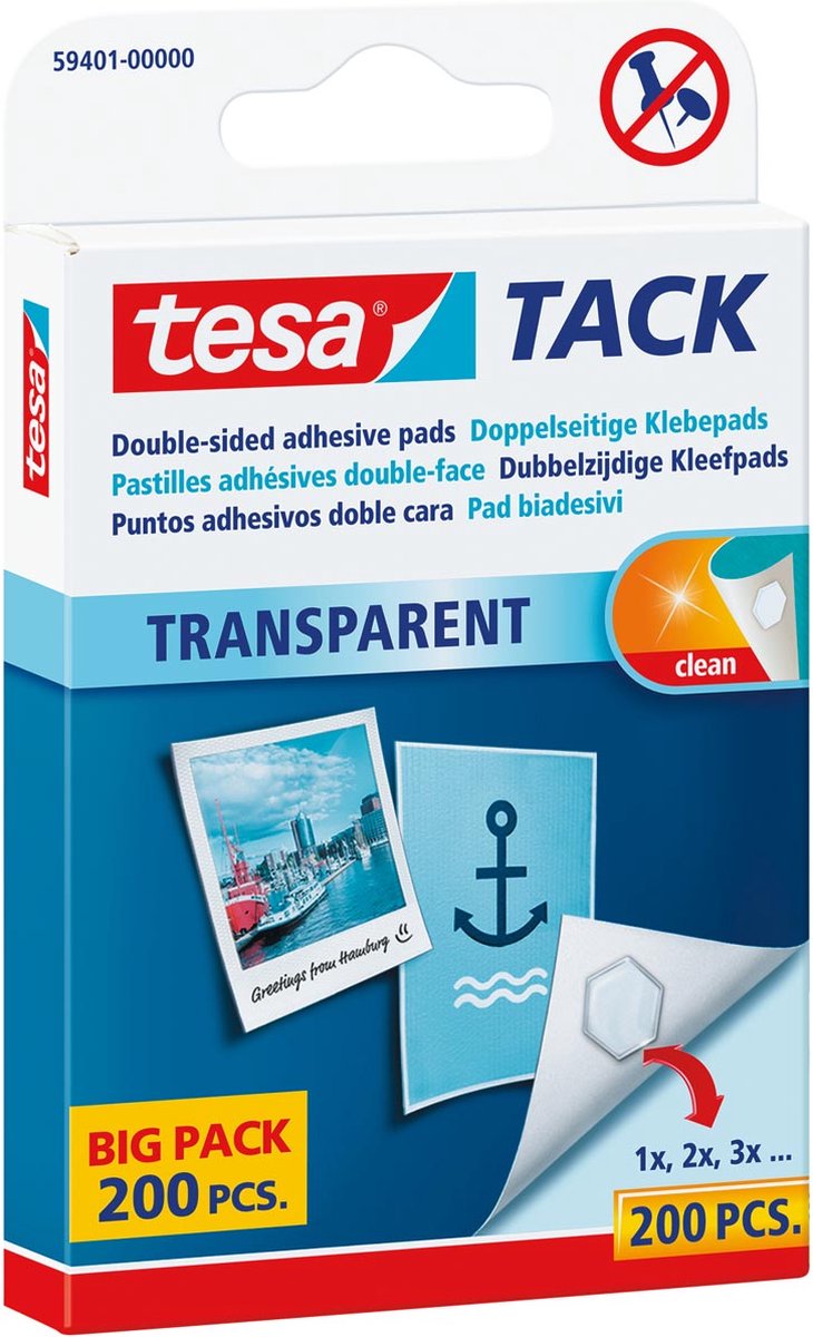 tesa TACK tesa ® TACK - dobbeltsidet klæbende puder Transparent