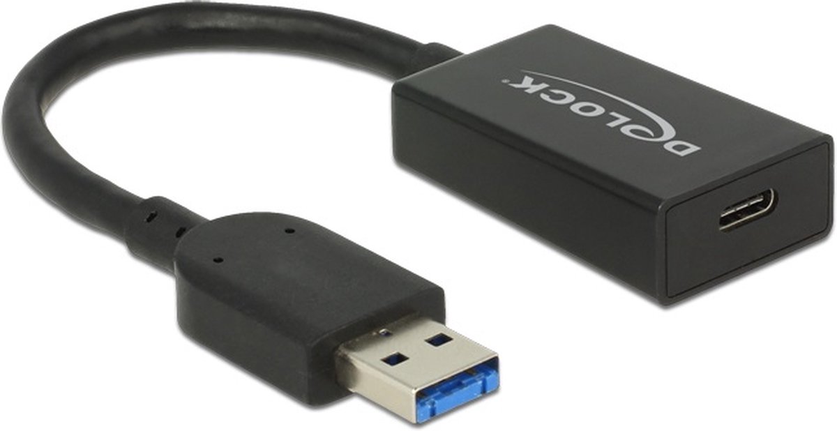 Delock USB-kabel USB 3.2 Gen2 USB-A-hanstik, USB-C® bøsning 0.15 m Sort 65698