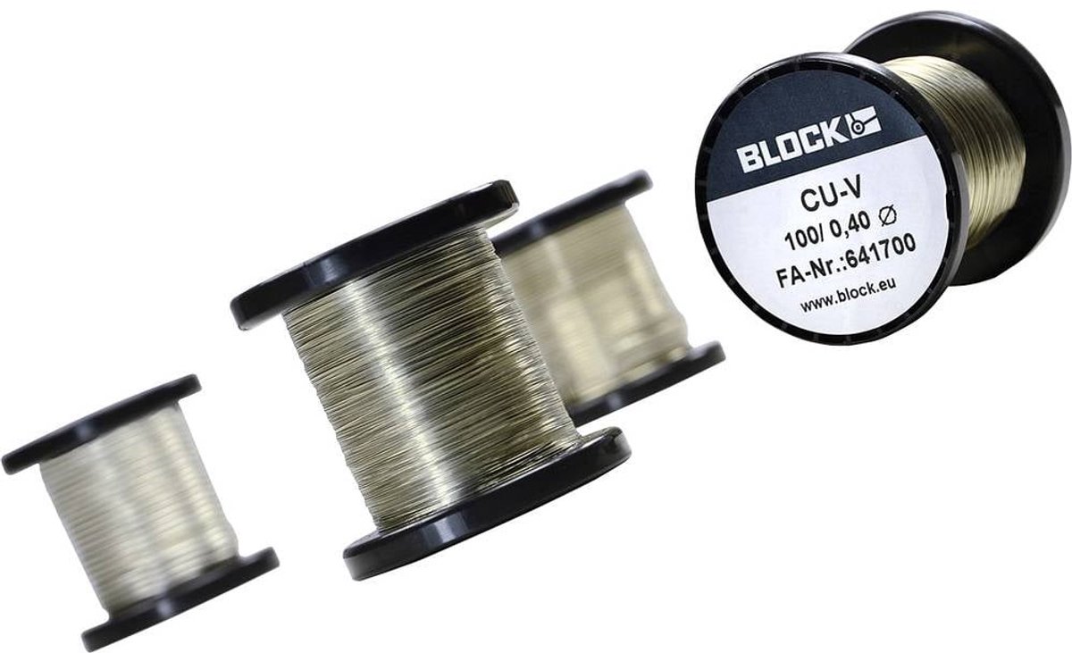 BLOCK Kobbertråd Udvendig diameter (uden isoleringslak): 0.40 mm 71 m 0.10 kg