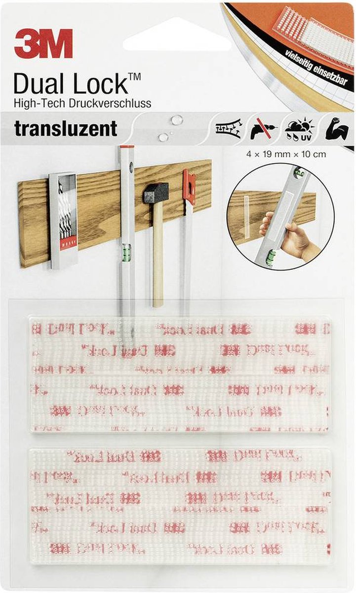 3M DL-HT Burrebånd til fastlimning Svampehoved (L x B) 100 mm x 19 mm Transparent 4 stk