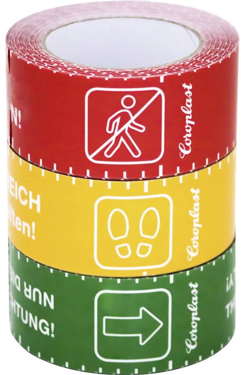 Coroplast 1466 SDR 217520 Gulvmarkeringstape Rød (L x B) 10 m x 60 mm 1 stk