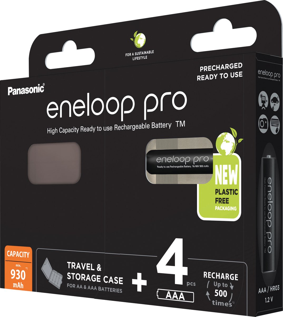 eneloop eneloop pro HR03 +Box Genopladeligt AAA-batteri NiMH 930 mAh 1.2 V 4 stk