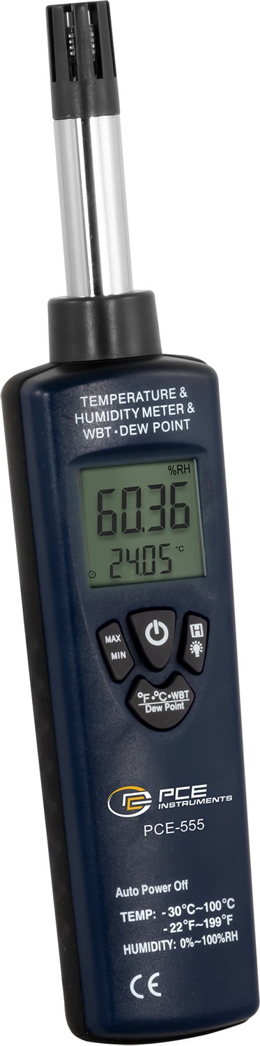 PCE Instruments PCE-555 Luftfugtighedsmåler (hygrometer) 0 % rF 100 % rF Dugpunkts/skimmelsvampsvisning