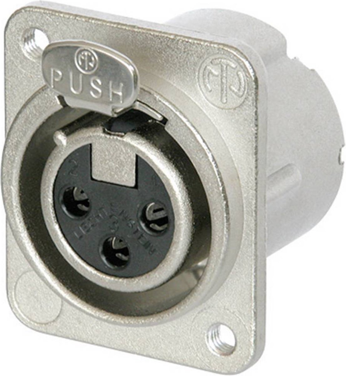 Neutrik NC3FD-LX-M3 XLR-stik Flangetilslutning, kontakter lige Poltal: 3 Sølv 1 stk