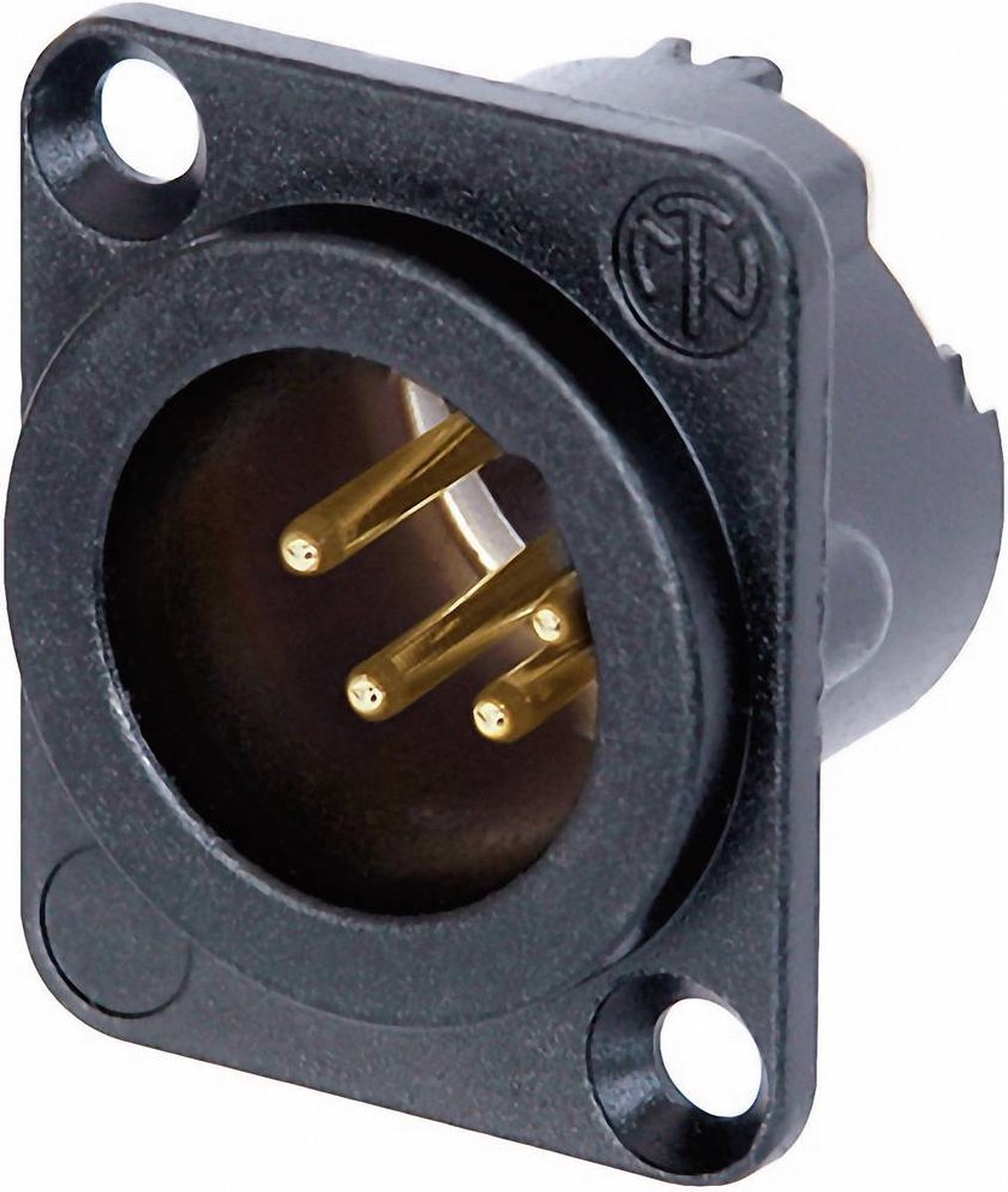 Neutrik NC4MD-LX-B XLR-stik Flangestik, kontakter lige Poltal: 4 Sort 1 stk
