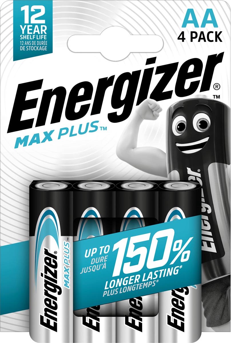 Energizer Max Plus AA-batteri Alkali-mangan 1.5 V 4 stk