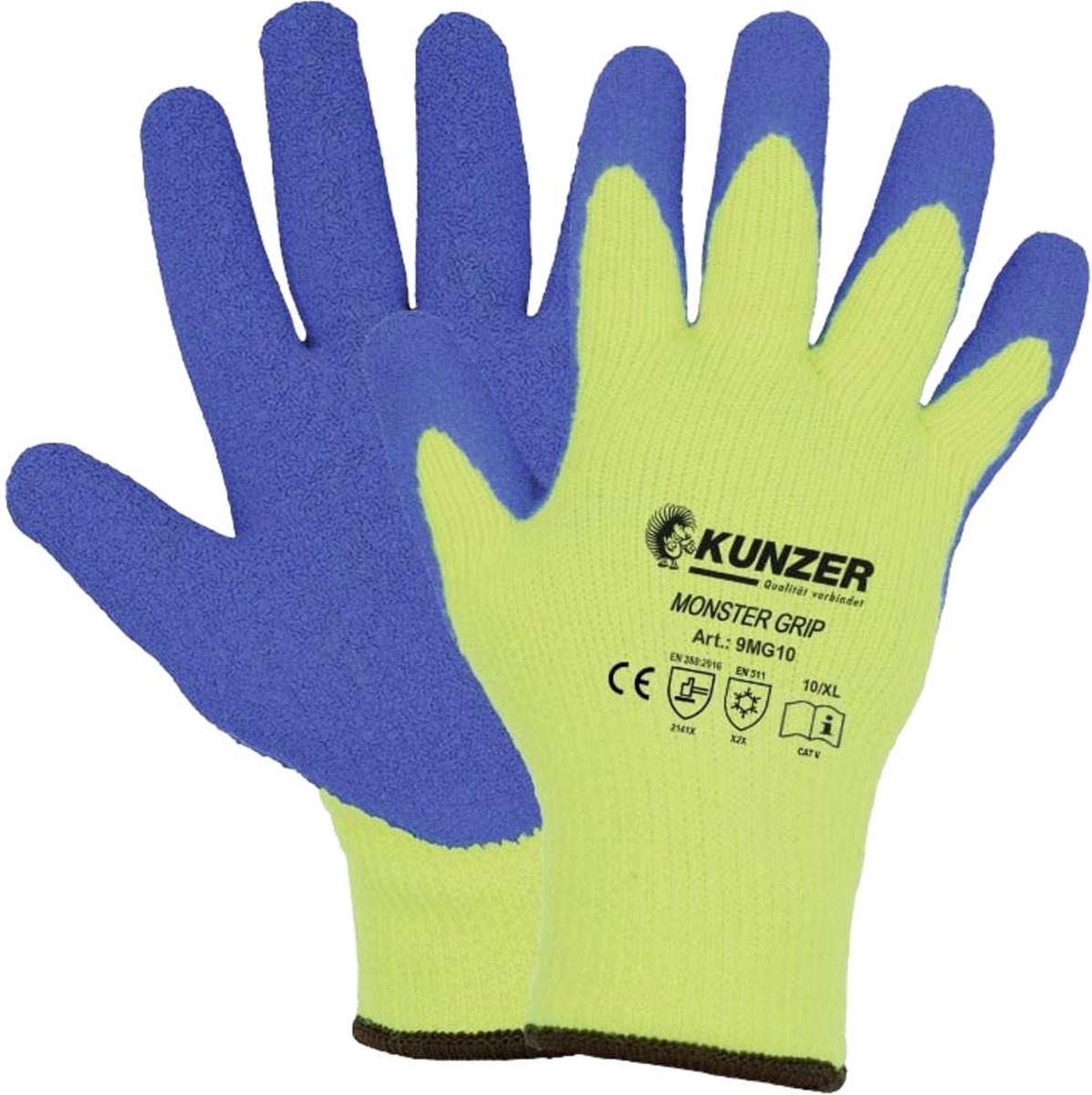 Kunzer 9MG09 Latex Arbejdshandske Størrelse (handsker): 9, L EN 388, EN 407 1 Paar